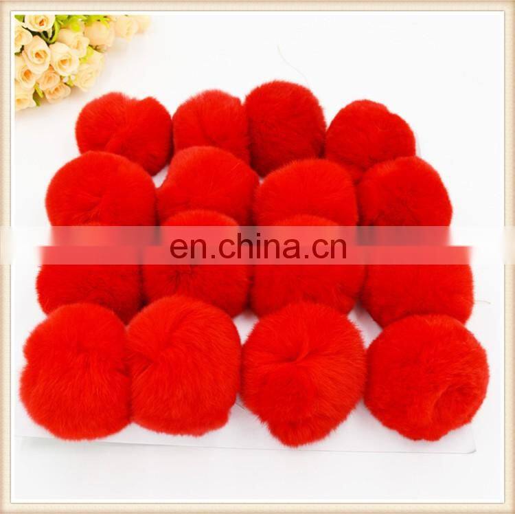 Hot selling in europe genuine rabbit real fur pom pom