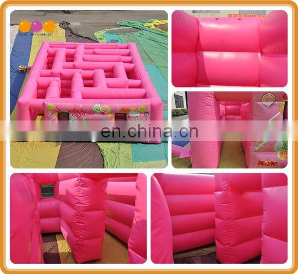 funny outdoor inflatable sport game inflatable maze obstacle course with candy painting