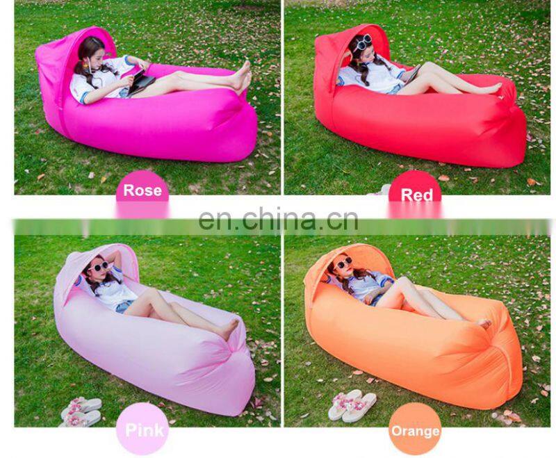 Hot selling on Amazon Inflatable lounge bag hammock air soft ship bed banana sofa