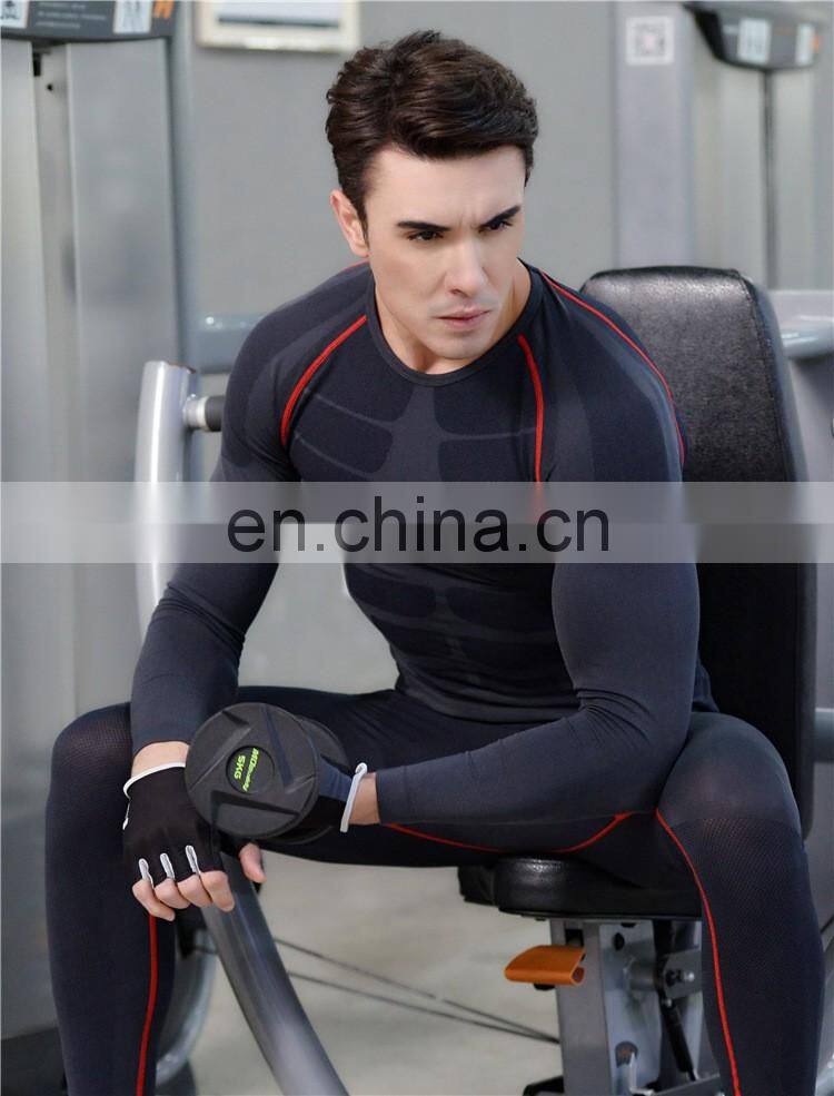 Wholesale Men's Long Sleeve T-Shirt Gym Fitness Wear Cool Dry Compression Top