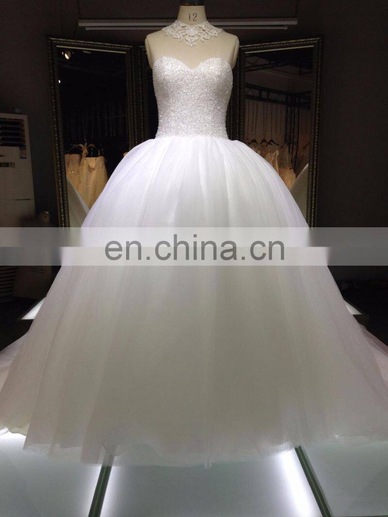 1A004cx Luxury Appliqued Heavy Beaded Ornament Floor-lenght With Long Tail Off Shoulder Sweetheart Wedding Dress 2016
