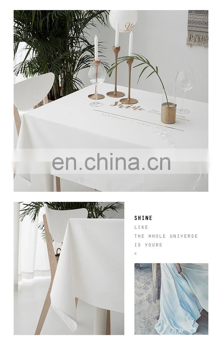 RAWHOUSE design rectangle cotton withe gray canvas dining table runner