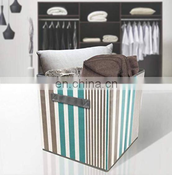 Square home organizer clothes storage box foldable fabric folding storage box