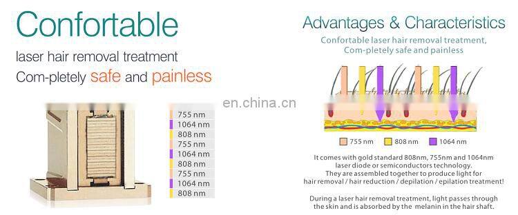 LFS-K8 3 wavelength painless 808 diode laser hair removal/808nm diode laser