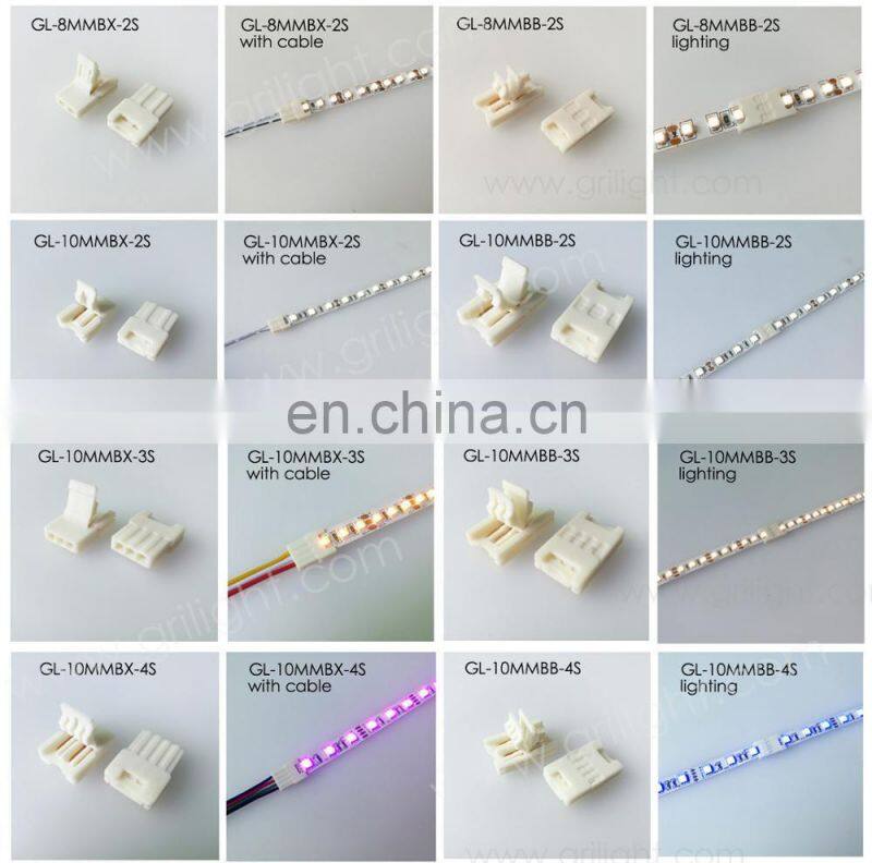 Quick connect 2pin 3pin 4pin led strip light connector for 5050 3528 2835 5630 2216 led strip