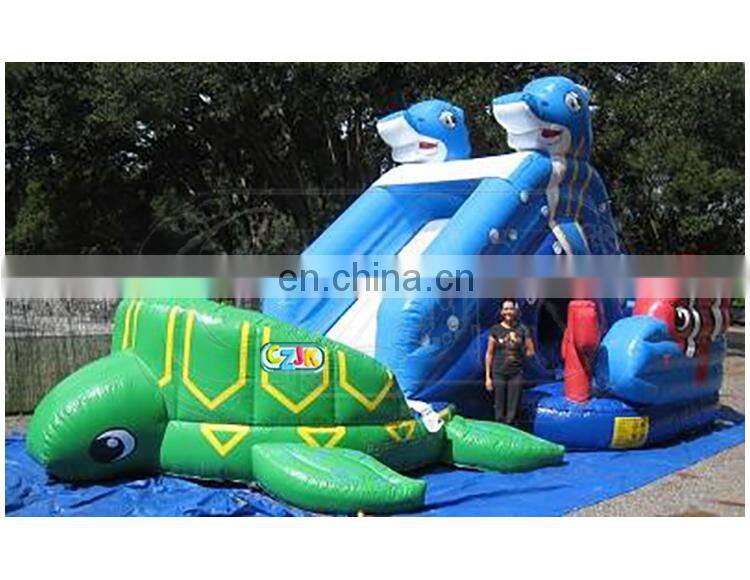 seashore turtle fish inflatable water slide