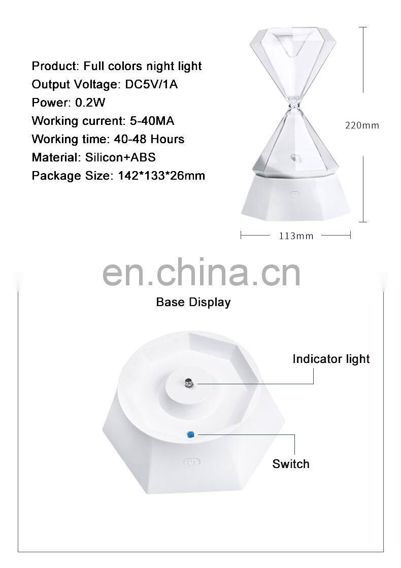 Sandglass sleep-assistant night lamp touch sensor night light for kids room
