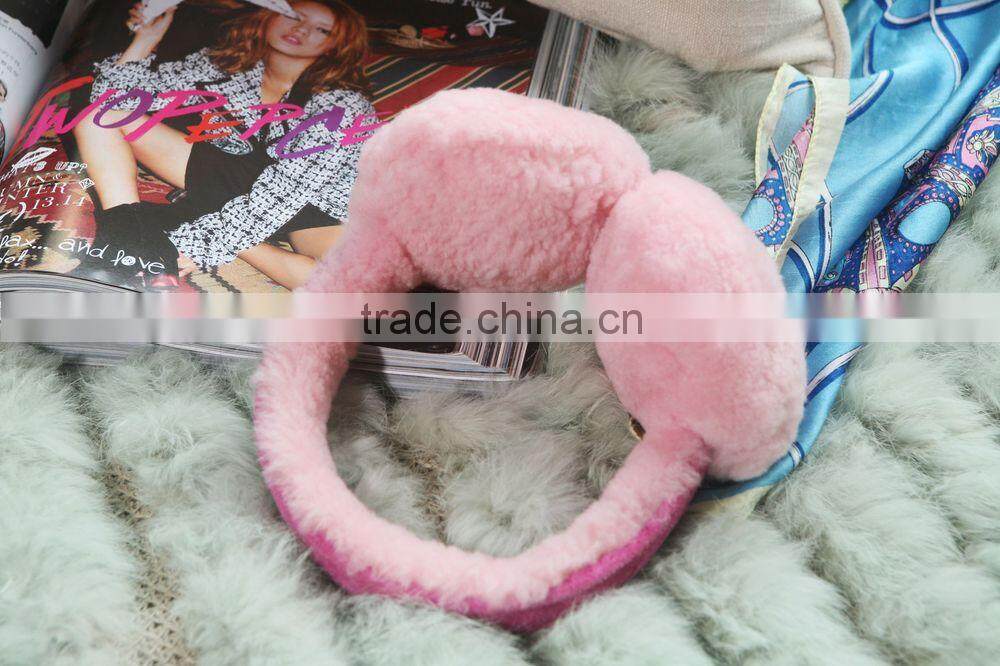 tanned genuine lamb wool and sheepskin earmuffs China supplier