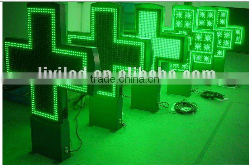 double sides dual color LED croce per farmacia