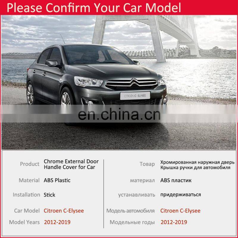 for Citroen C-Elysee 2012 2013 2014 2015 2016 2017 2018 2019 Chrome Door Handle Cover Trim Catch Car Cap Set Styling Accessories