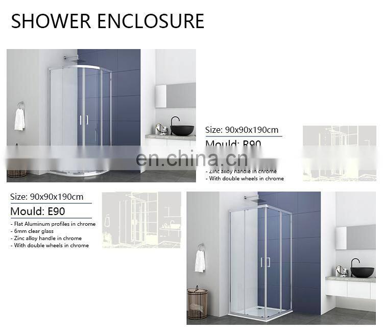 Sliding Shower Cabin Tempered Glass Black Quantity Acrylic Steel Stainless Frame Style House Modular Bathroom Hotel Color Tray