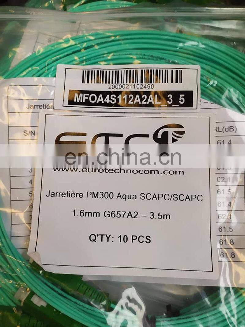 1.6mm 2.0mm sm aqua patch cable 9/125 sc/apc to sc/apc 1.5m 3.5m white simplex optical fiber patch cord