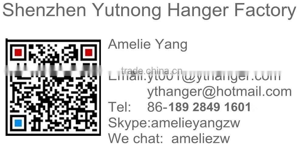 YT velvet clothes hanger velvet flocked hanger with metal logo