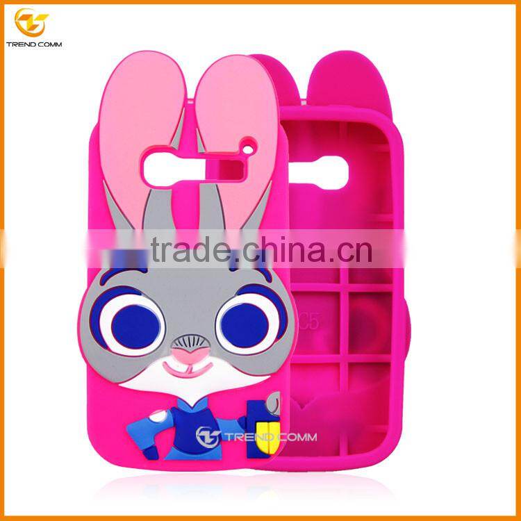 china supplier fashion cute rabbit silicon soft cover case for motorola G
