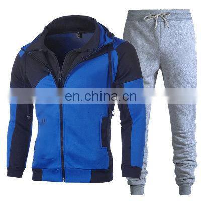 New year sale 2-pieces men's extra large size sports and leisure sports jogging suit custom men's hooded suit