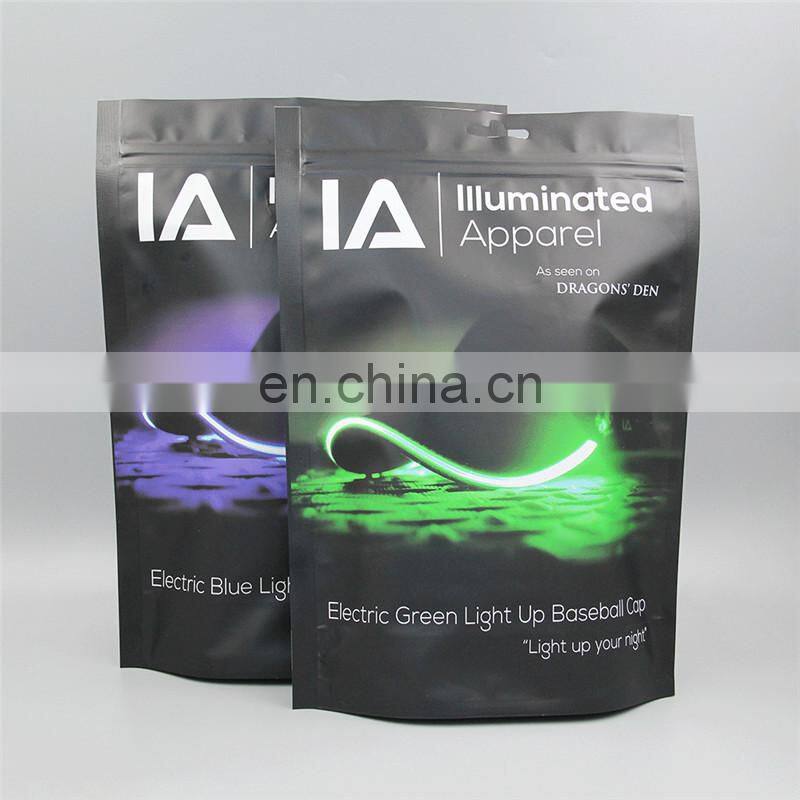 Custom Matte Frosted Biodegradable Plastic bag with logo TShirt Swimwear zipper bags for clothing packaging