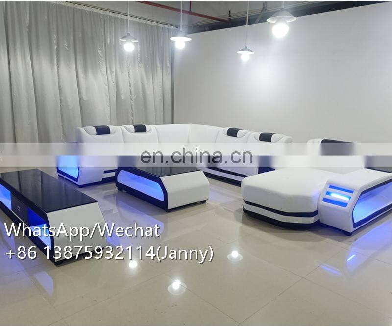 modern Italian design living room furniture living room sofa set white genuine leather sofas