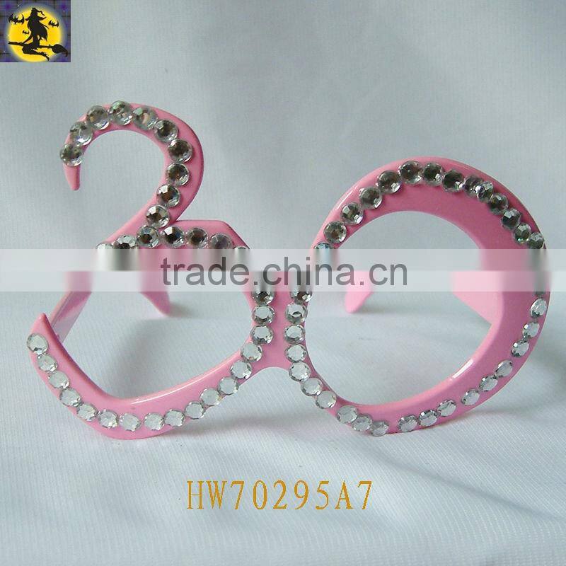 Covered with Diamonds Beautiful Pink 30th Birthday Glasses