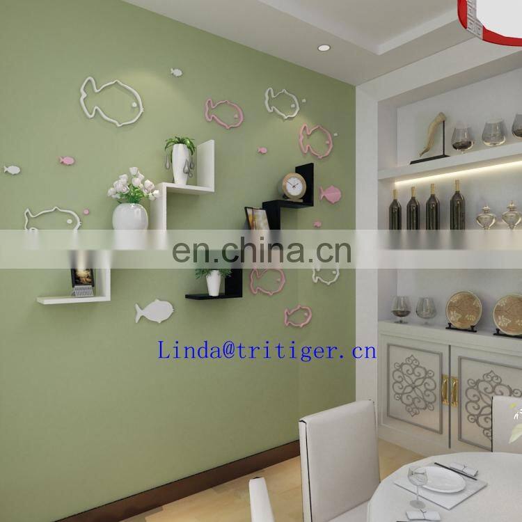 Hot sale wood modern curved wall shelf shelves