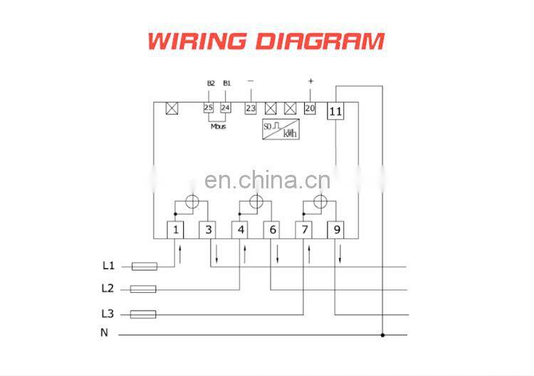 EM535-Mb 3*230/400V 5(65)A three phase electronic energy meter digital