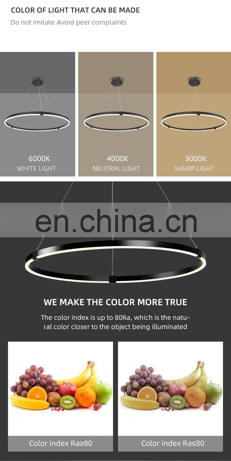 HUAYI New Arrival Living Room Indoor Decoration Hanging Circular LED Modern Pendant Light