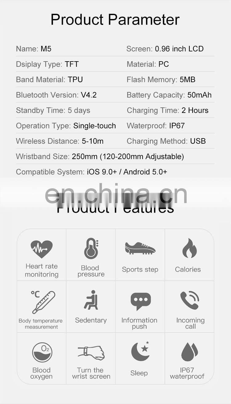 Smart Watch M5 Luxury Man Sport Smartwatch Silicone Health smart watch kids touch watch