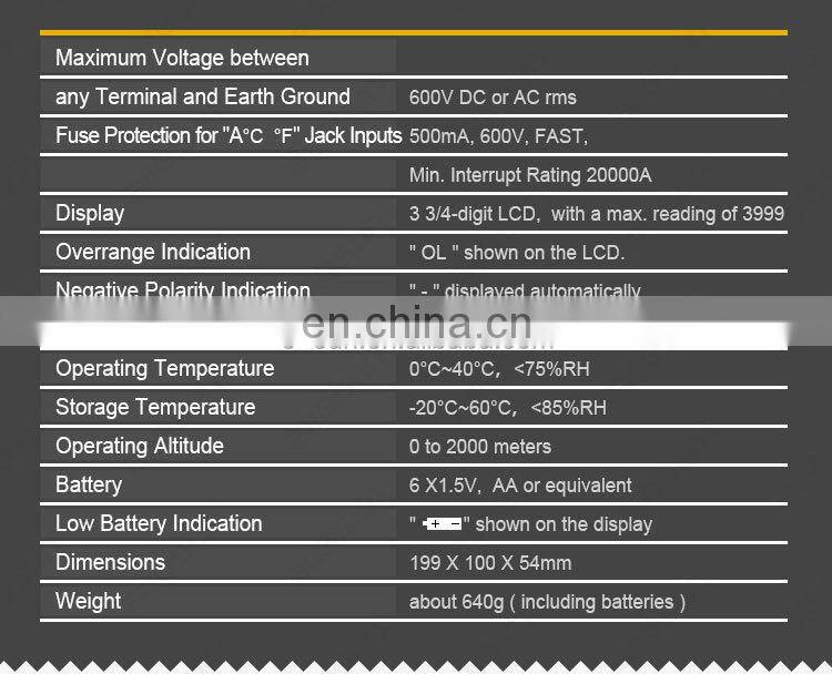 All-sun EM132 Automotive Multimeter Digital Auto Diagnosis Tacho Meter AC DC Amp Volt Ohm Temp Battery Tester Engine RPM