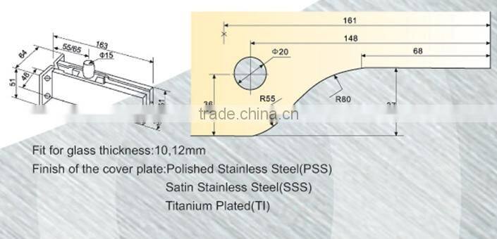 FT-30P manufacturer price top patch fittings, stainless steel patch fitting, glass patch fitting
