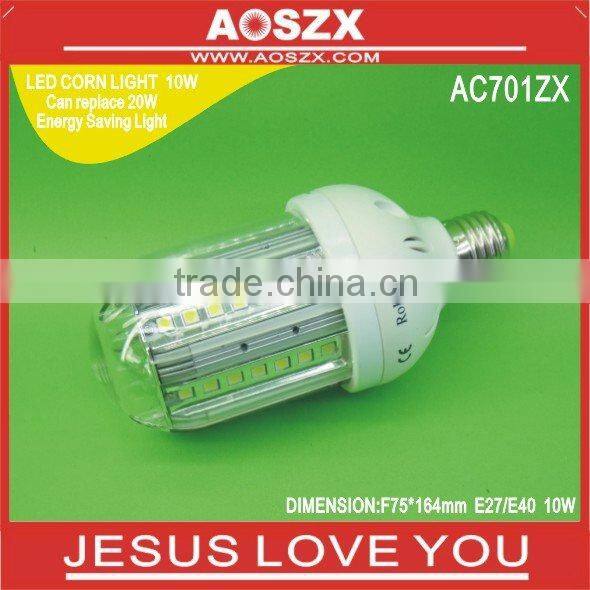 HOT SALE! 12V 24V 220v E27 10W SMD LED Corn Bulb E27 936-1120LM Ultra bright E40 Aluminum Alloy body good heat sink