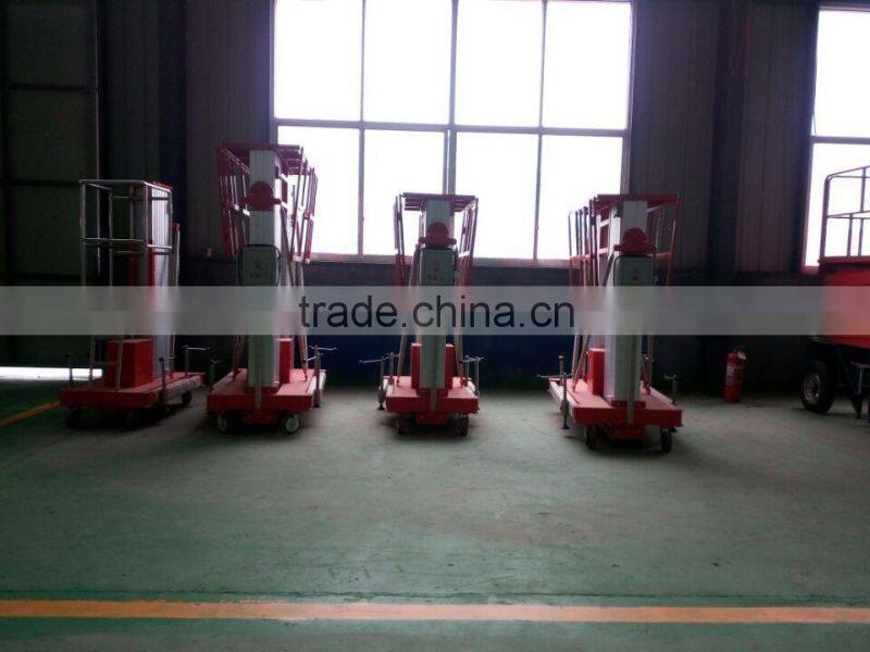 6 meters hydraulic telescopic adjustable single mast aluminum one man lift