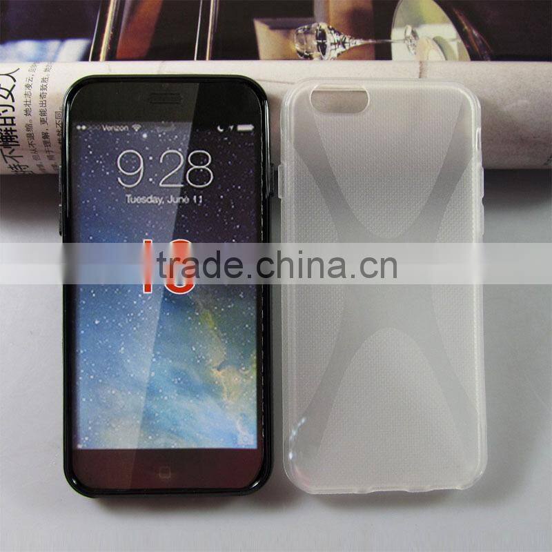 factory wholesale matte non-slip TPU X wave cellphone case shell for Apple for iphone 6 4.7