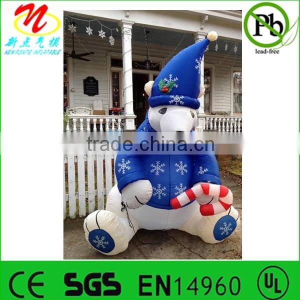 Airblown inflatable yard decoration white Christmas polar bear