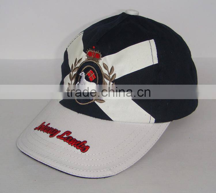 flat short brim 5 panel cap with printing logo