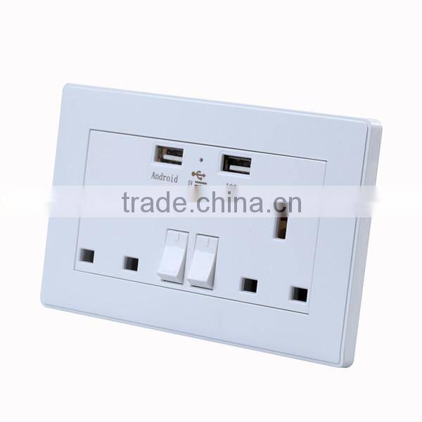 110-240V 16A UK usb wall socket OEM stickers for ipad iphone high speed