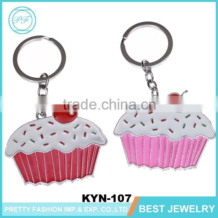 New Promotional Gifts Cup Cake Zinc Alloy Keychain Key Finder
