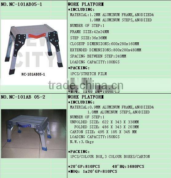 New product Aluminum Work Bench ,Foldable platform,115KGS Foldable platform