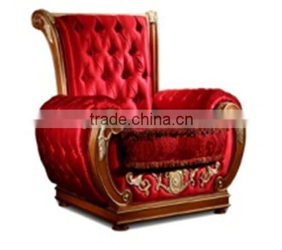 2015 Hot sales classic sofa set A65360,European Style beech wood sofa set with hand carved