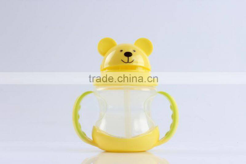 Animal Shape Baby Learning Cup With Silicone Straw /Bear Shape Baby Learning Cup