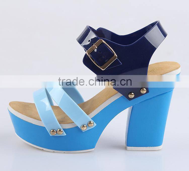 2015 transparent high heels jelly shoes brazil melissa fashion pvc lady shoes sweet party woman sandals