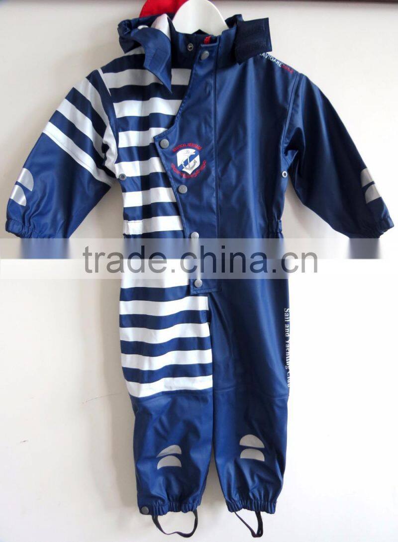 kids breathable and waterproof outdoor overall rainsuit for children