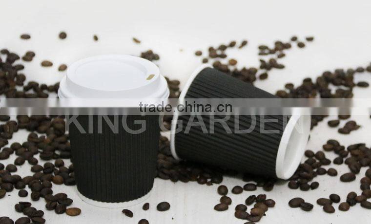 Custom Print Ripple wall paper cup and lids for coffee to go