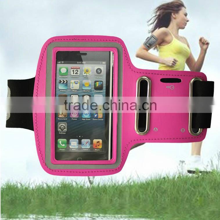 Promotional Neoprene+PU Frosted Super slim sport armband for iphone 5
