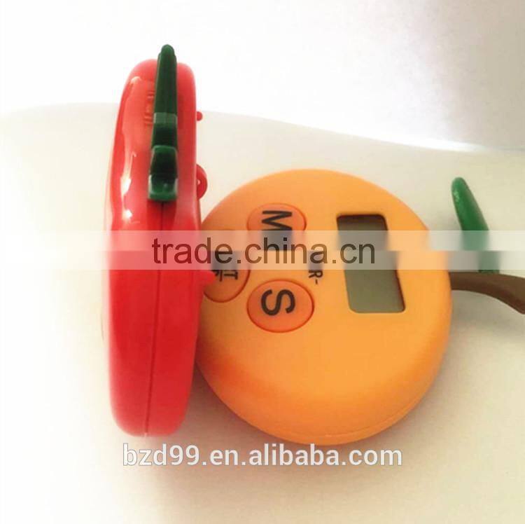 New Style Custom Tomato Orange Fruit Electronic Count Time Timer / Count Up/down Household Necessary and Promotional Items