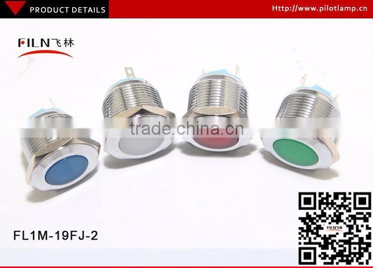 led indicator light 120v 19mm dia whaterproof flush head red and green led lamp