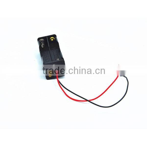 4 x AAA Size Cell (UM-4*4) Black Plastic Battery Holder Box 3V Case With Wire Lead