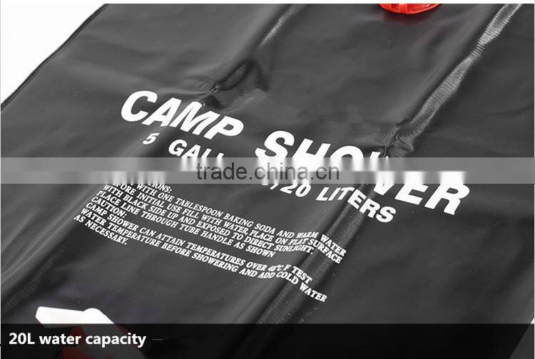 Outdoor 20L camping shower solar water bladder