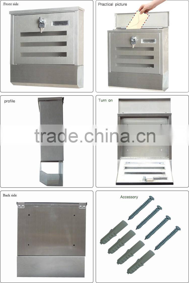 Metal strong safe Mountable santa mailbox and decorative outdoor mailbox with indoor decorative mailbox