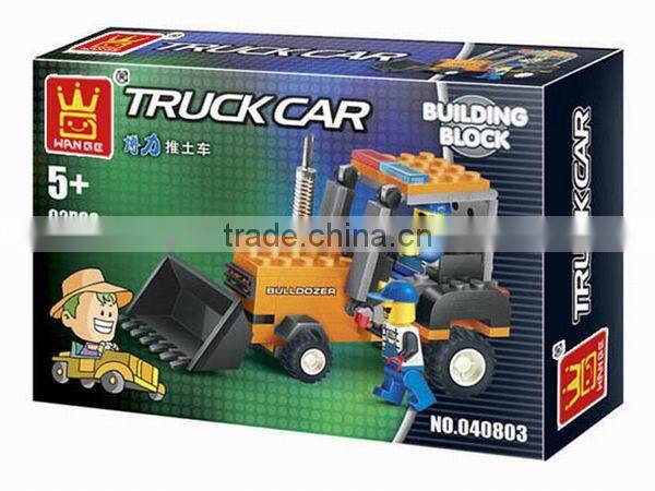kid intelligence toy truck building blocks toy bulldozer