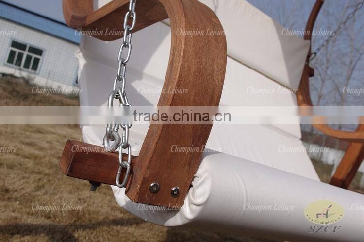 solid wood double seat hanging chair