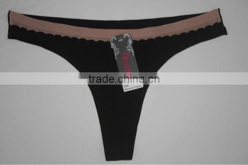 2014 Mesh Waist Design Ladies Seamless Bonded Panty